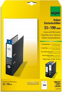 SIGEL Einsteckschilder für Ordner breit, 185g
