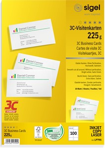 SIGEL Visitenkarten, schnittgestanzt, 225g