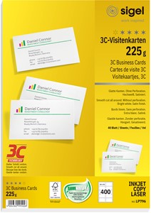SIGEL Visitenkarten, schnittgestanzt, 225g