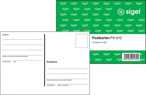 SIGEL Postkarten A6, im Heft