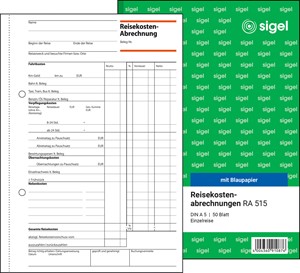 SIGEL Reisekostenabrechnung, A5, für Einzelreisen