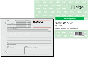SIGEL Quittung A6, Recyclingpapier