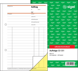 SIGEL Auftrag A5, 2-fach, selbstdurchschreibend