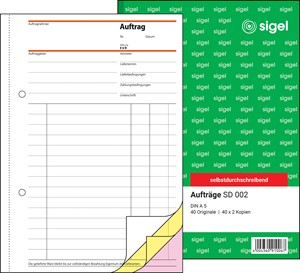 SIGEL Auftrag A5, 3-fach, selbstdurchschreibend