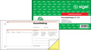 SIGEL Kurzmitteilung 2-fach, selbstdurchschreibend