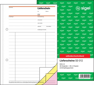 SIGEL Lieferschein A5, 3-fach, selbstdurchschreibend