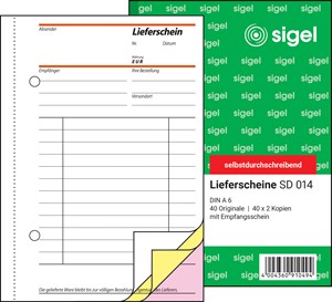 SIGEL Lieferschein A6, 3-fach, selbstdurchschreibend