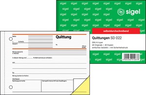 SIGEL Quittung A6, 2-fach, selbstdurchschreibend, EURO