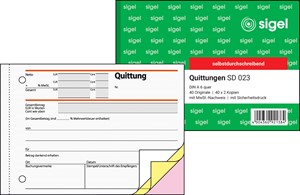 SIGEL Quittung A6, 3-fach, selbstdurchschreibend