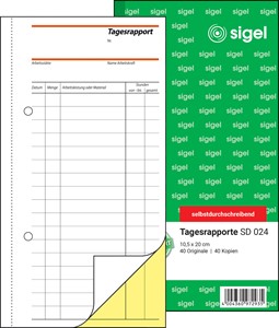 SIGEL Rapport/Tagesrapport 105x200 mm, 2-fach