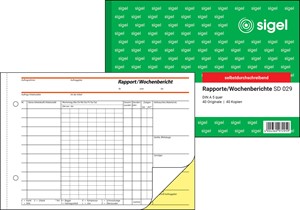 SIGEL Rapport/Wochenbericht A5 quer, 2-fach