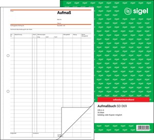 SIGEL Aufmaßbuch A4, 50 Blatt