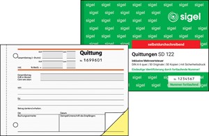 SIGEL Quittungen inkl. MwSt. A6 quer, 2x50 Blatt