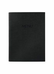 SIGEL Speisekarten-Mappe, A5, schwarz, inkl. 2 Doppel-Transparenthüllen für 8 Seiten