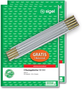 SIGEL Aktion: 2 Bautagebücher + gratis Meterstab
