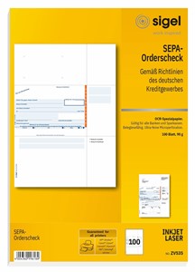SIGEL Orderscheck mit IBAN für SIGEL WinBanking, 90g