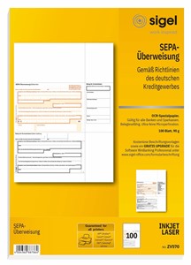 SIGEL PC-SEPA-Überweisung, 90 g, A4