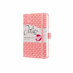 SIGEL Wochenkalender Jolie 2027, ca. A6, rose, Hardcover, mit Stickerbogen