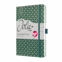 SIGEL Wochenkalender Jolie 2027, ca. A5, grün, Hardcover, mit Stickerbogen