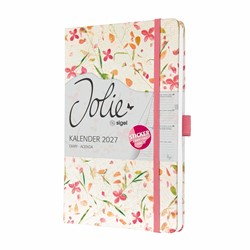SIGEL Wochenkalender Jolie 2027, ca. A5, Bloom Pink, Hardcover, mit Stickerbogen
