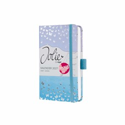SIGEL Wochenkalender Jolie 2027, ca. A6, Butterfly Confetti Sky, Hardcover, mit Stickerbogen
