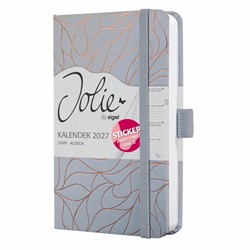 SIGEL Wochenkalender Jolie 2027, ca. A6, Twilight Grey, Hardcover, mit Stickerbogen