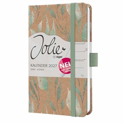 SIGEL Wochenkalender Jolie 2027, ca. A6, Sparkle Leaves, Hardcover