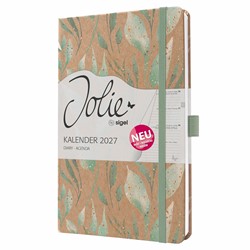 SIGEL Wochenkalender Jolie 2027, ca. A5, Sparkle Leaves, Hardcover