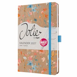 SIGEL Wochenkalender Jolie 2027, ca. A5, Blue Floral Serenity, Hardcover