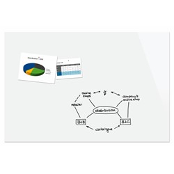 SIGEL Glas-Whiteboard / große Glas-Magnettafel Be!Board, 180 x 120 cm, weiß