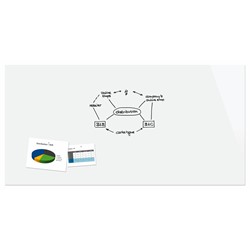 SIGEL Glas-Whiteboard / große Glas-Magnettafel Be!Board, 240 x 120 cm, weiß
