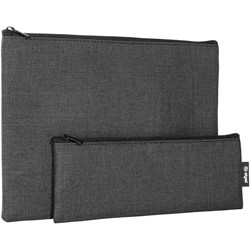 SIGEL Taschen-Organizer-Set, dunkelgrau, Polyethylen (RPET) recycelt, synthetischer Filz, 25 x 18 x 1 cm / 22 x 8 x 1 cm