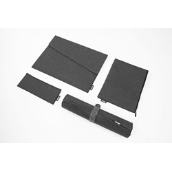 SIGEL Nachkauf-Bundle Bag Accessoires M, dunkelgrau, 1x Laptop-Hülle, 1x Taschen-Organizer-Set, 1x Schreibunterlage, Filz synthetisch, Polyethylen (RPET) recycelt, 35 x 25 x 1 cm