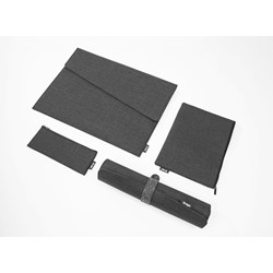 SIGEL Nachkauf-Bundle Bag Accessoires L, dunkelgrau - 1x Laptop-Hülle, 1x Taschen-Organizer-Set, 1x Schreibunterlage, Filz synthetisch, Polyethylen (RPET) recycelt, 40,50 x 28 x 1 cm