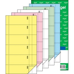 SIGEL Bonbuch, 5x 360 Abrisse, 5 Farben sortiert