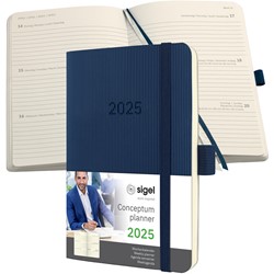 SIGEL Terminplaner Wochenkalender Conceptum 2025, ca. A6, Softcover, dunkelblau