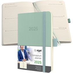 SIGEL Terminplaner Wochenkalender Conceptum 2025, ca. A6, Softcover, mintgrün