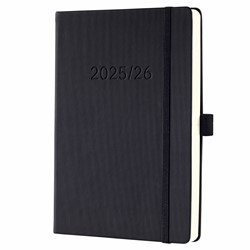 SIGEL Terminplaner Wochennotiz-Kalender Conceptum 2025/2026, 18 Monate, ca. A5, Hardcover, schwarz