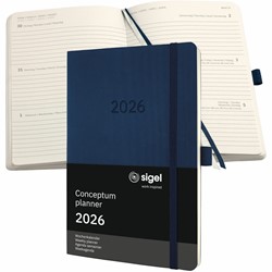 SIGEL Terminplaner Wochenkalender Conceptum 2026, ca. A5, Softcover, dunkelblau
