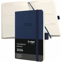 SIGEL Terminplaner Wochenkalender Conceptum 2026, ca. A6, Softcover, dunkelblau