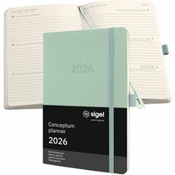 SIGEL Terminplaner Wochenkalender Conceptum 2026, ca. A5, Softcover, mintgrün