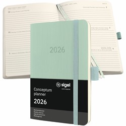 SIGEL Terminplaner Wochenkalender Conceptum 2026, ca. A6, Softcover, mintgrün