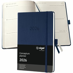 SIGEL Terminplaner Wochenkalender Conceptum 2026, ca. A5, Hardcover, dunkelblau