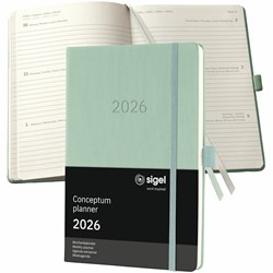 SIGEL Terminplaner Wochenkalender Conceptum 2026, ca. A5, Hardcover, mintgrün