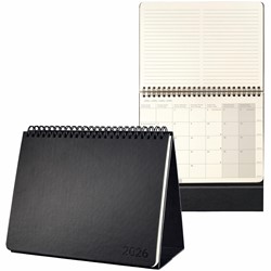 SIGEL Tischkalender Querkalender Conceptum 2026, ca. A5 quer, Hardcover, schwarz