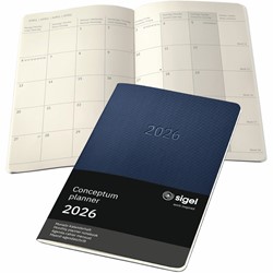 SIGEL Monats-Kalenderheft Monatsplaner Conceptum 2026, ca. A5, Softcover, dunkelblau