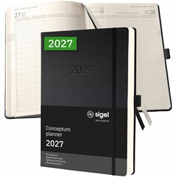 SIGEL Planungsbuch XXL, Terminkalender Conceptum 2027, A4+, Hardcover, schwarz