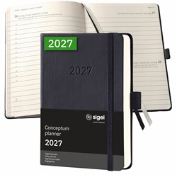 SIGEL Terminplaner Tageskalender Conceptum 2027, ca. A6, Hardcover, schwarz
