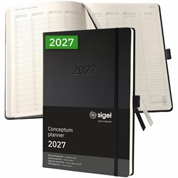 SIGEL Planungsbuch Terminplaner Wochenkalender Conceptum 2027, A4+, Hardcover, schwarz