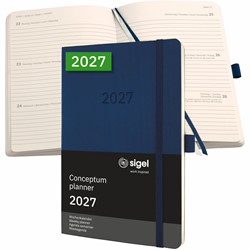 SIGEL Terminplaner Wochenkalender Conceptum 2027, ca. A5, Softcover, dunkelblau